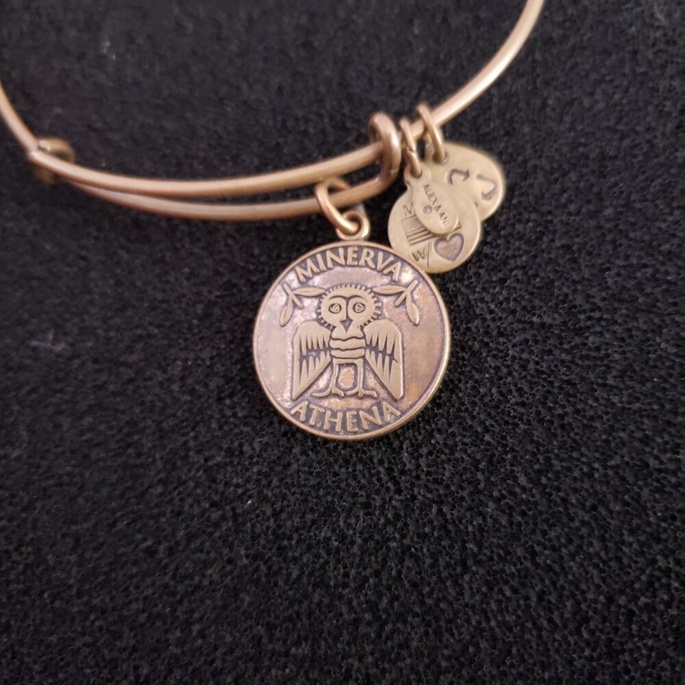 RARE - Alex and Ani - ATHENA MINERVA Charm Bracelet Bangle     31 - Picture 2 of 4